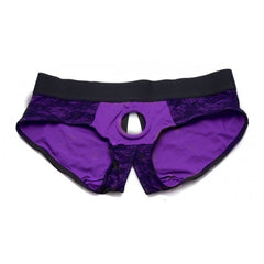 SU LACE ENVY PEGGING SET - PURPLE / BLACK