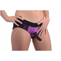 SU LACE ENVY PEGGING SET - PURPLE / BLACK