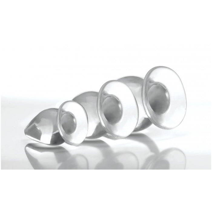 MS TRIPLE CONES 3 PC ANAL PLUG SET - CLEAR