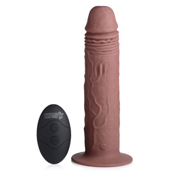 TI 7X REMOTE CONTROL VIBRATING & THUMPING DILDO DARK