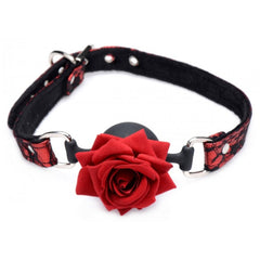 MS FULL BLOOM SILICONE BALL GAG WITH ROSE