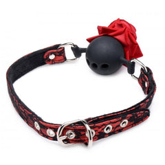 MS FULL BLOOM SILICONE BALL GAG WITH ROSE