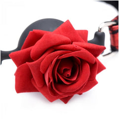MS FULL BLOOM SILICONE BALL GAG WITH ROSE