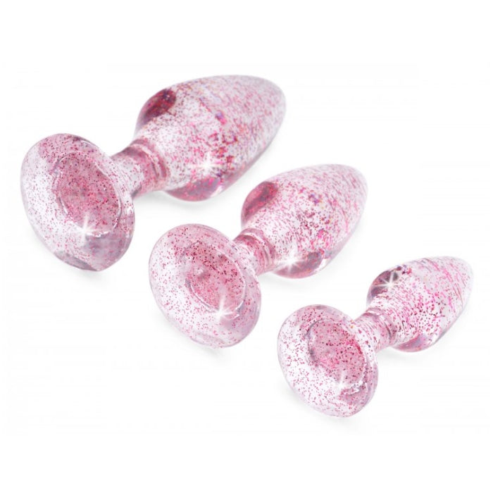 GLITTER GEM ANAL PLUG SET - PINK