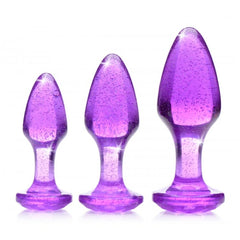 GLITTER GEM ANAL PLUG SET - PURPLE
