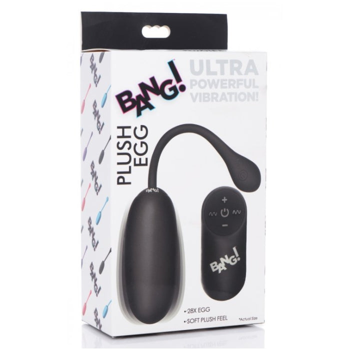 REMOTE CONTROL 28X SILICONE PLUSH EGG - BLACK