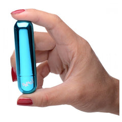 10X RECHARGEABLE VIBRATING METALLIC BULLET - BLUE