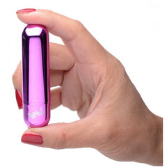 10X RECHARGEABLE VIBRATING METALLIC BULLET - PURPLE