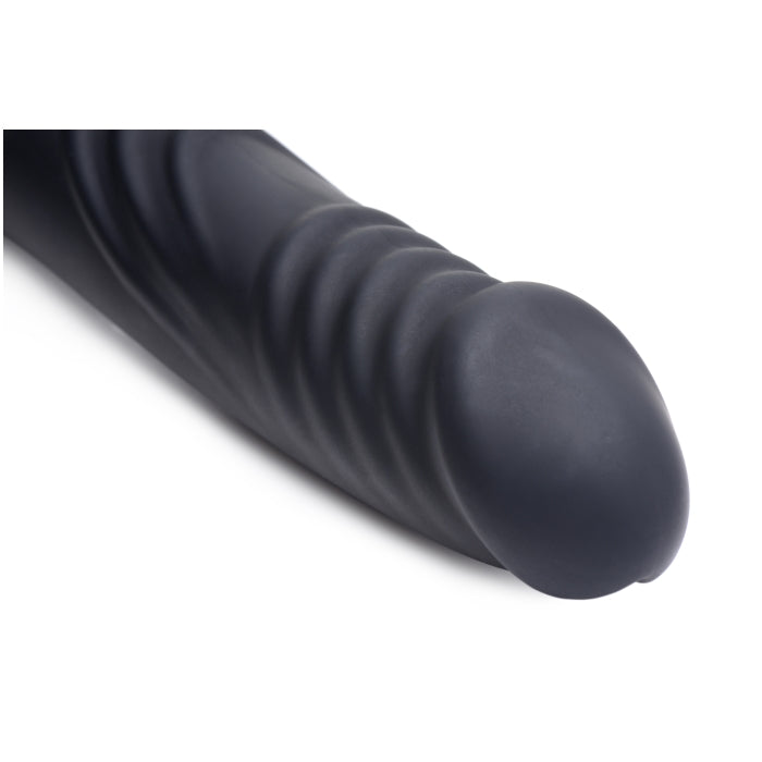 VIBRATING & E-STIM SILICONE DILDO W/ REMOTE