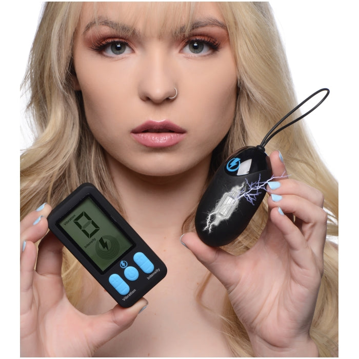 E-STIM PRO SILICONE VIBRATING EGG W/ REMOTE CONTROL