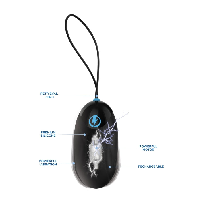 E-STIM PRO SILICONE VIBRATING EGG W/ REMOTE CONTROL
