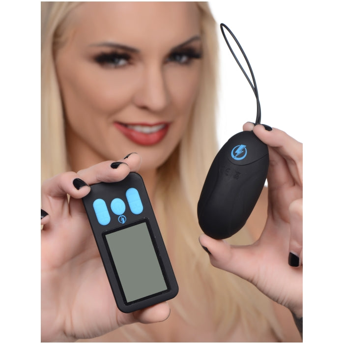 E-STIM PRO SILICONE VIBRATING EGG W/ REMOTE CONTROL
