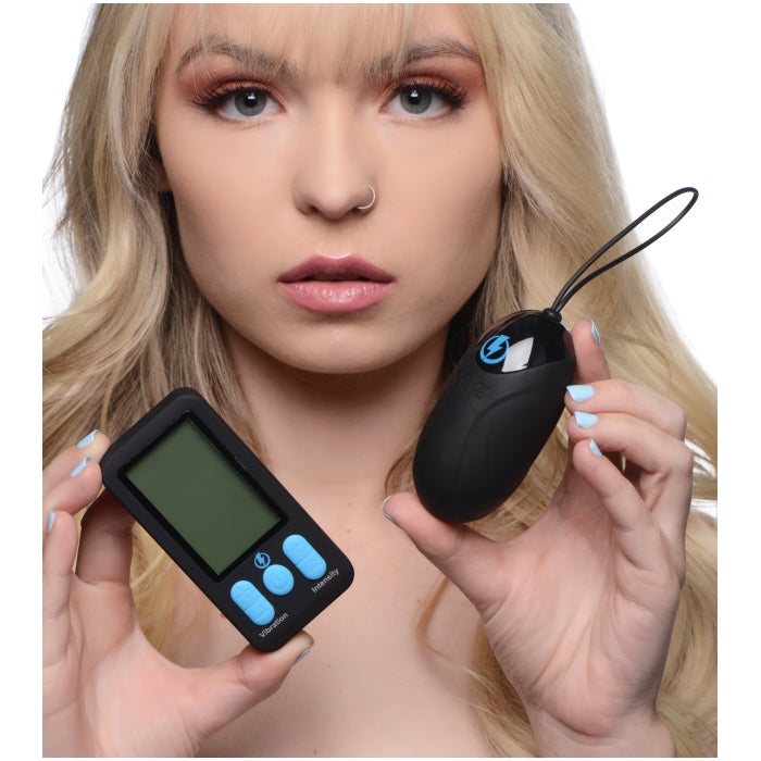 E-STIM PRO SILICONE VIBRATING EGG W/ REMOTE CONTROL