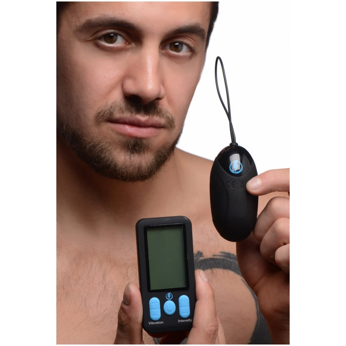 E-STIM PRO SILICONE VIBRATING EGG W/ REMOTE CONTROL