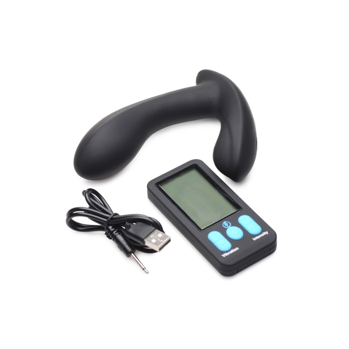 VIBRATING & E-STIM PROSTATE MASSAGER W/REMOTE
