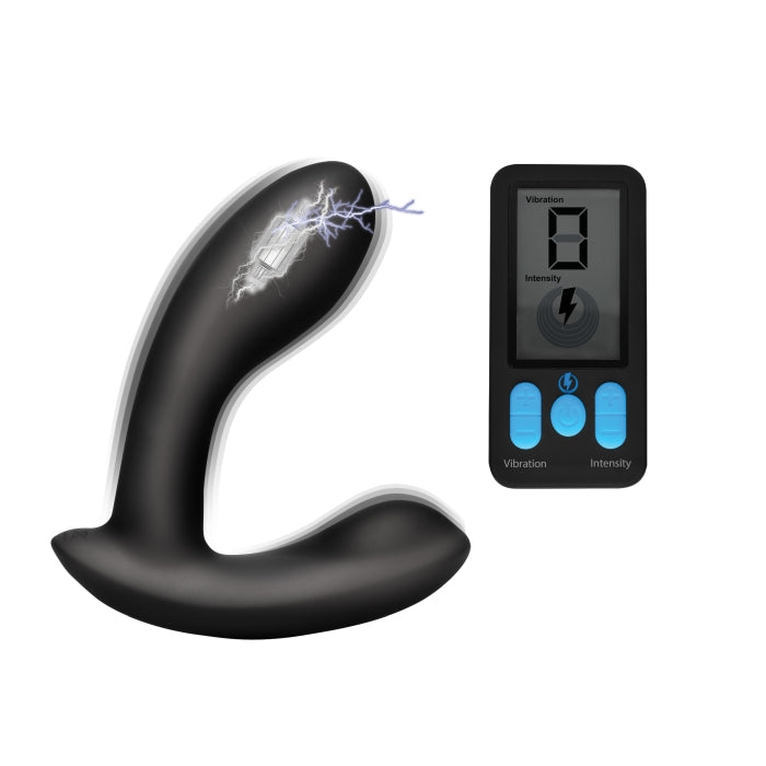 VIBRATING & E-STIM PROSTATE MASSAGER W/REMOTE