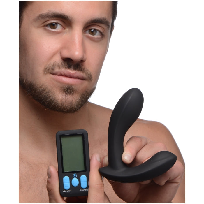 VIBRATING & E-STIM PROSTATE MASSAGER W/REMOTE