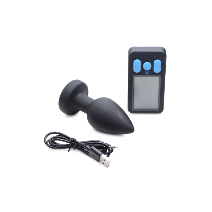 E-STIM PRO SILICONE VIBRATING ANAL PLUG W/ REMOTE