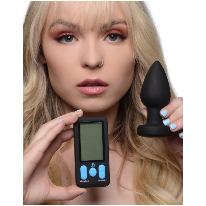E-STIM PRO SILICONE VIBRATING ANAL PLUG W/ REMOTE