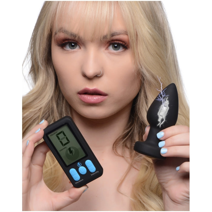 E-STIM PRO SILICONE VIBRATING ANAL PLUG W/ REMOTE