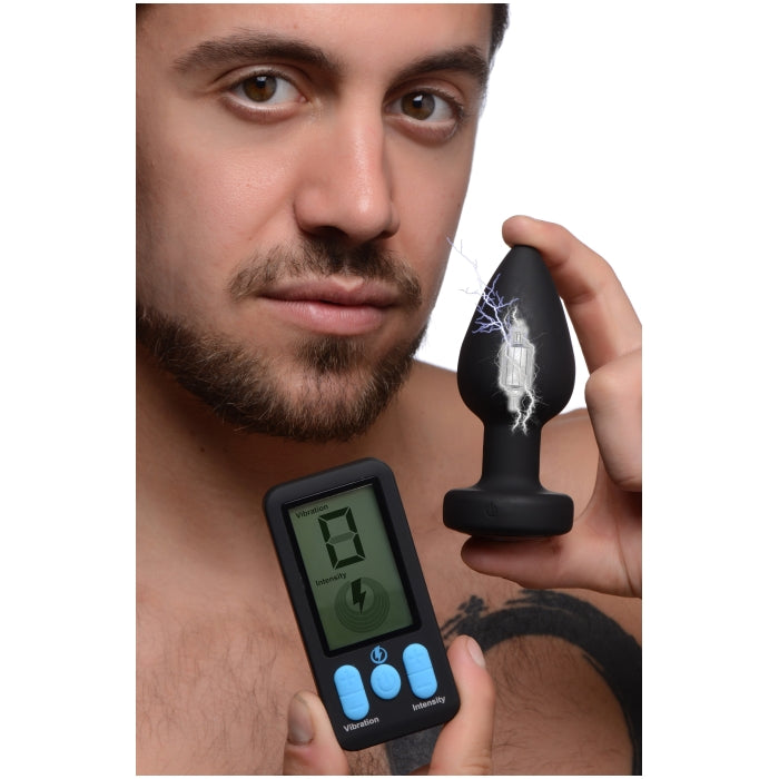 E-STIM PRO SILICONE VIBRATING ANAL PLUG W/ REMOTE