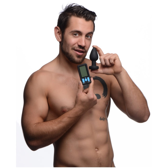 E-STIM PRO SILICONE VIBRATING ANAL PLUG W/ REMOTE