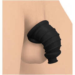 MS DARK CHAMBER SILICONE CHASTITY CAGE - BLACK