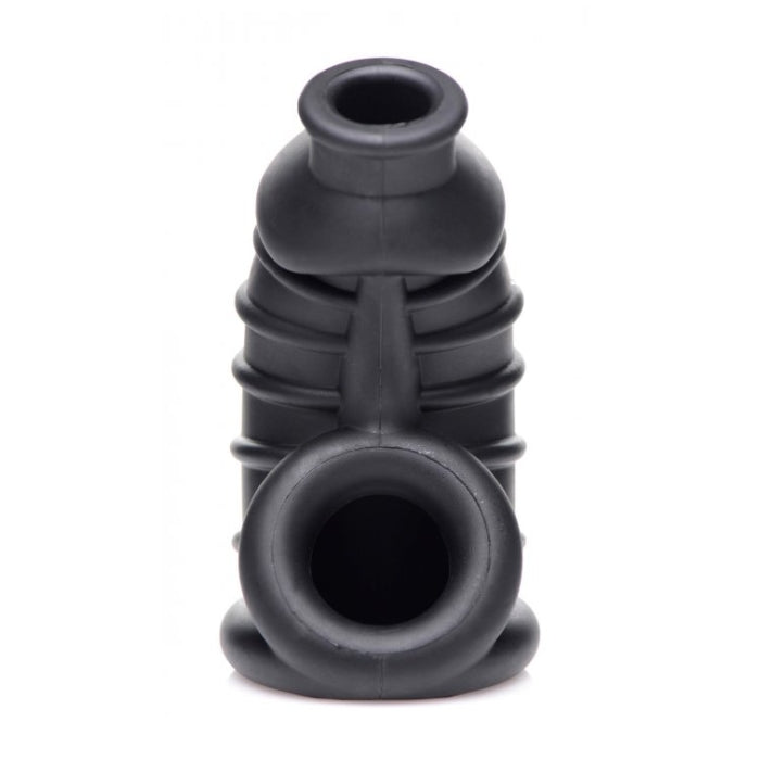 MS DARK CHAMBER SILICONE CHASTITY CAGE - BLACK