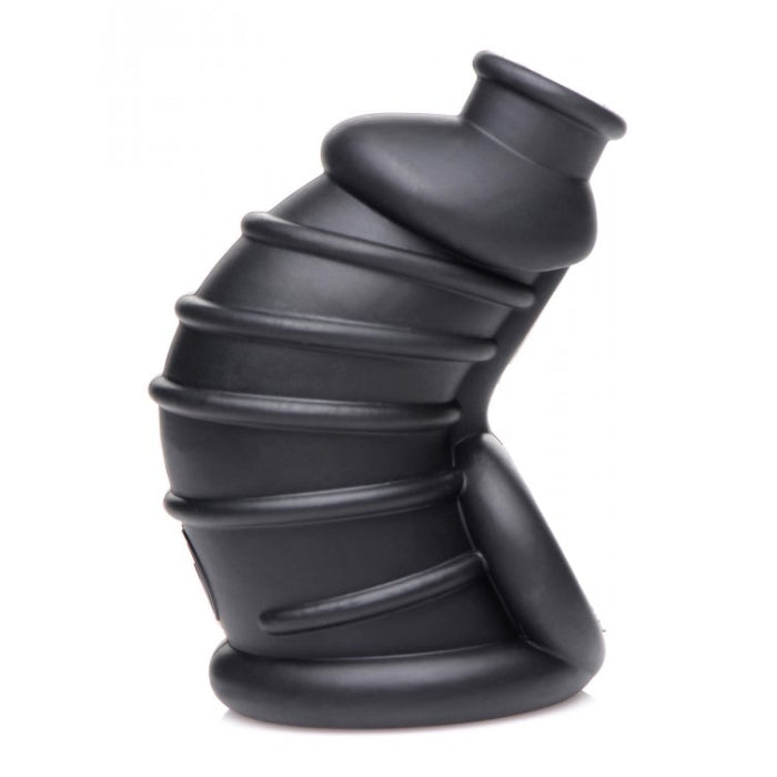 MS DARK CHAMBER SILICONE CHASTITY CAGE - BLACK