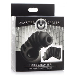 MS DARK CHAMBER SILICONE CHASTITY CAGE - BLACK