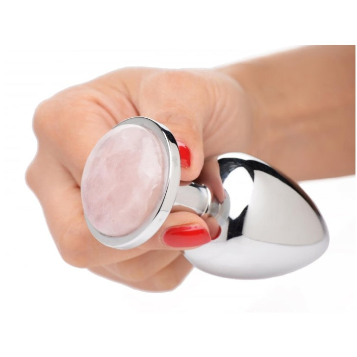 BS GEMSTONES ROSE QUARTZ - LARGE ANAL PLUG