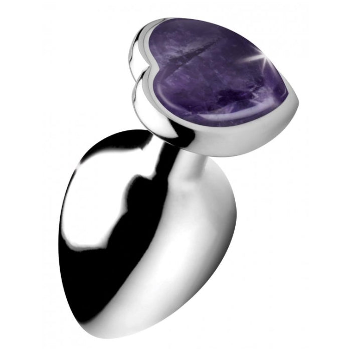 BS GEMSTONES AMETHYST HEART - LARGE ANAL PLUG
