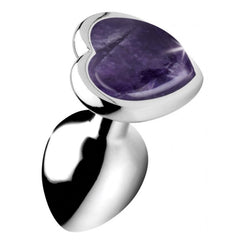 BS GEMSTONES AMETHYST HEART - SMALL ANAL PLUG