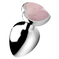 BS GEMSTONES ROSE QUARTZ HEART - LARGE ANAL PLUG