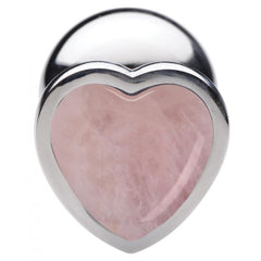 BS GEMSTONES ROSE QUARTZ HEART - LARGE ANAL PLUG