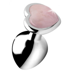 BS GEMSTONES ROSE QUARTZ HEART - MEDIUM ANAL PLUG