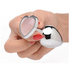 BS GEMSTONES ROSE QUARTZ HEART - MEDIUM ANAL PLUG