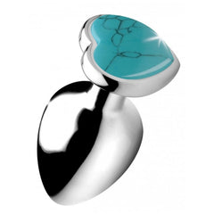 BS GEMSTONES TURQUOISE HEART - LARGE ANAL PLUG