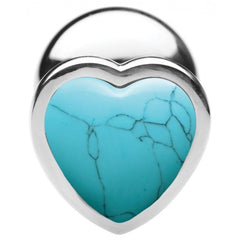 BS GEMSTONES TURQUOISE HEART - LARGE ANAL PLUG