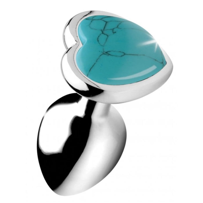BS GEMSTONES TURQUOISE HEART - SMALL ANAL PLUG