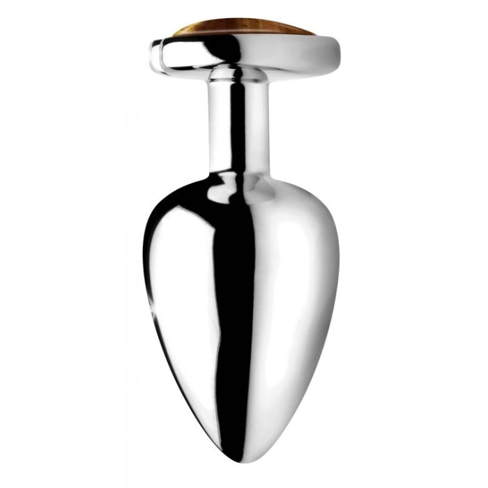 BS GEMSTONES TIGER EYE HEART - LARGE ANAL PLUG
