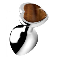 BS GEMSTONES TIGER EYE HEART - MEDIUM ANAL PLUG