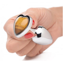 BS GEMSTONES TIGER EYE HEART - MEDIUM ANAL PLUG