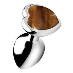 BS GEMSTONES TIGER EYE HEART - SMALL ANAL PLUG