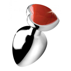 BS GEMSTONES RED JASPER HEART - LARGE ANAL PLUG