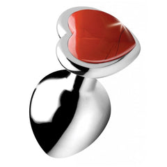 BS GEMSTONES RED JASPER HEART - MEDIUM ANAL PLUG