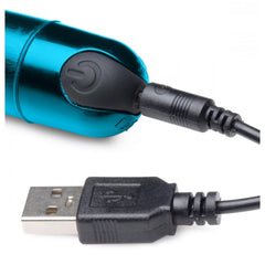 BG 10X SLIM METALLIC BULLET - BLUE - RECHARGEABLE - 6.5"