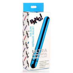 BG 10X SLIM METALLIC BULLET - BLUE - RECHARGEABLE - 6.5"