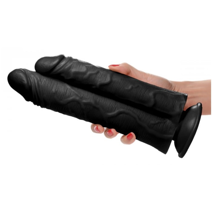 MC DOUBLE STUFFER 10" DOUBLE PECKER DILDO - BLACK