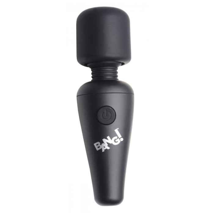 BG 10X VIBRATING MINI SILICONE WAND - BLACK - RECHARGEABLE - 4"